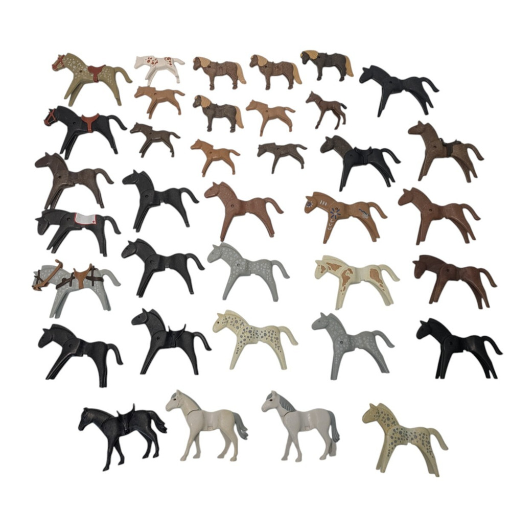 Playmobil Horse Lot of 36 Animal Figures Ranch Farm Foal Baby Horses Replacement